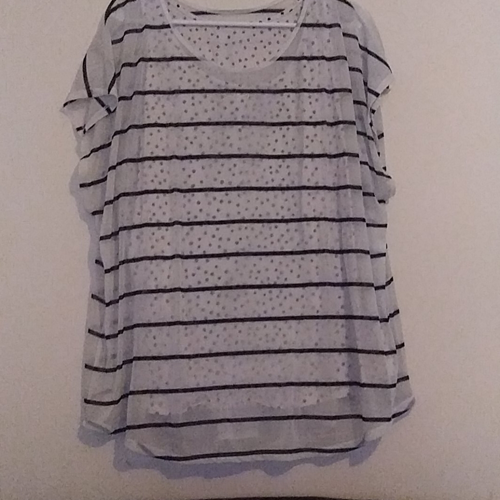 Stripe/dot top Lane Bryant